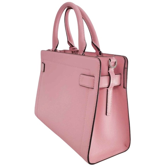 MICHAEL KORS Rayne Medium Saffiano Leather Satchel Crossbody Bag Carnation NWT - Picture 6 of 16